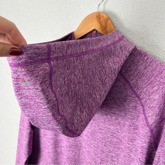 Sweaty Betty Purple Fleece Run Hoodie M – Thumbholes, Heathered, Stretchy - Picture 6 of 10